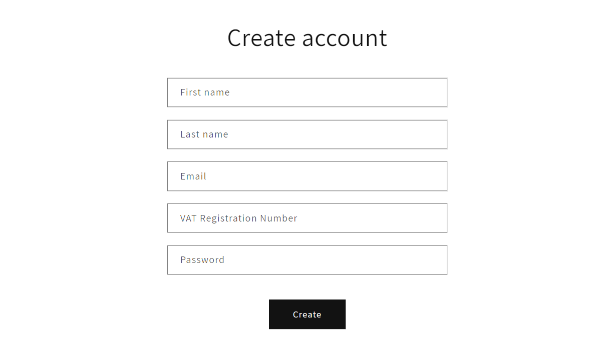 Customer Registration with VAT Number